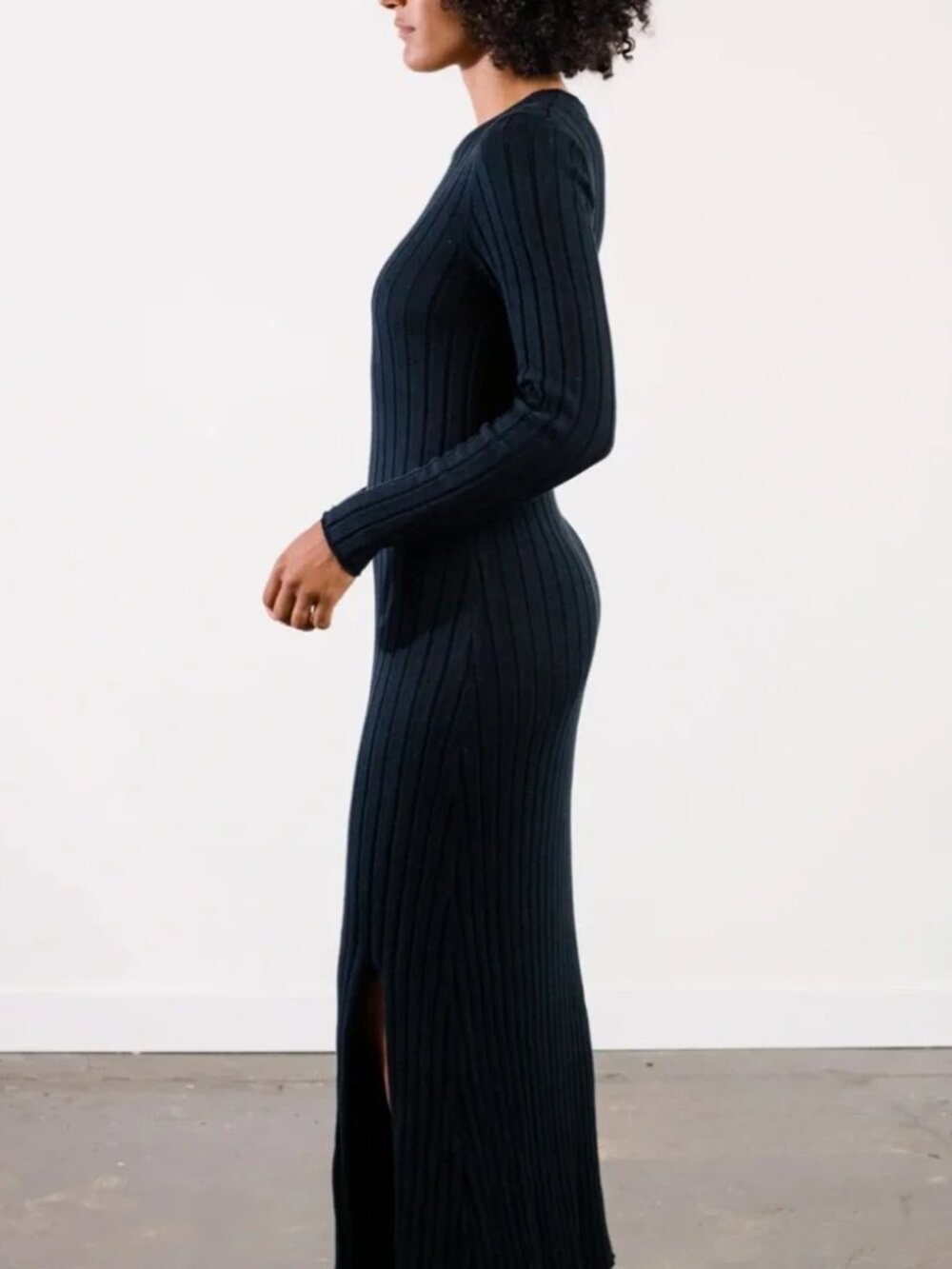NWT - ABLE Bridget Knit Midi Dress in Black, Size XXL